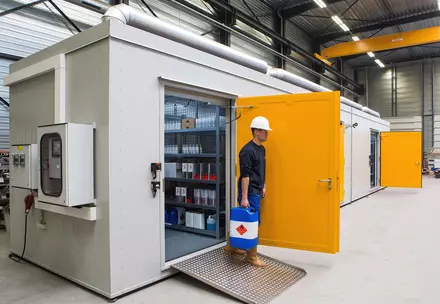 betreedbare brandwerende container