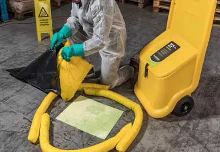 Spill kit in gebruik