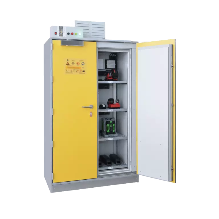 Lithiumkast Pro Charge halfopen